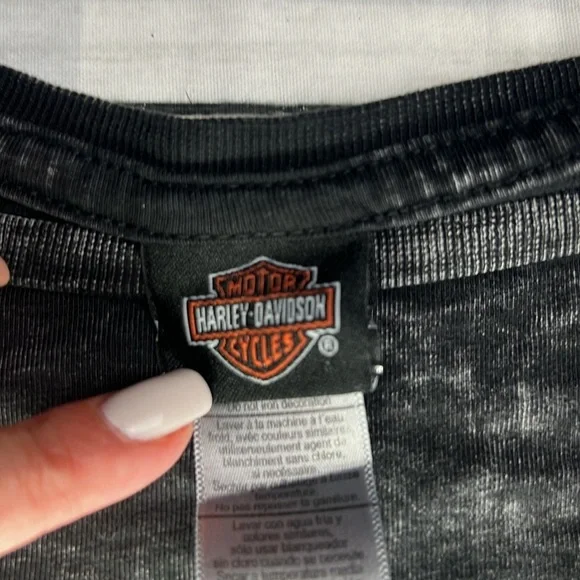 Harley-Davidson Women’s 2X | 3/4 Sleeve | RAF Mildenhall Military | Studded Top - Picture 9 of 14